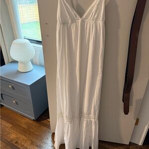 Abound Cream Maxi Slip Dress with Lace Trim